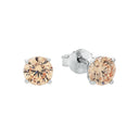 AMOR Schmuckset (Ohrring & Halskette) Damen, 925 Silber rhodiniert, Zirkonia apricot, Ansicht 5
