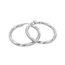 AMOR women's hoop earrings, rhodium-plated 925 sterling silver, view 3