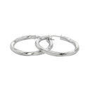 AMOR women's hoop earrings, rhodium-plated 925 sterling silver, view 4