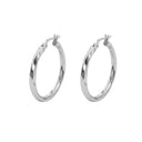 AMOR women's hoop earrings, rhodium-plated 925 sterling silver, view 5