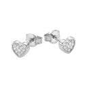 AMOR Ohrring (Ohrstecker) Damen, 925 Silber rhodiniert, Motiv Herz, Preciosa weiß, Ansicht 3