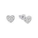 AMOR Ohrring (Ohrstecker) Damen, 925 Silber rhodiniert, Motiv Herz, Preciosa weiß, Hauptbild