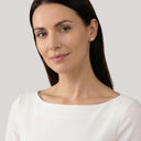 AMOR Ohrring (Ohrstecker) Damen, 925 Silber rhodiniert, Motiv Herz, Preciosa weiß, am Model
