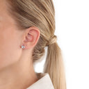 AMOR Ohrring (Ohrstecker) Damen, 925 Silber rhodiniert, Motiv Herz, Zirkonia weiß, Ansicht 2