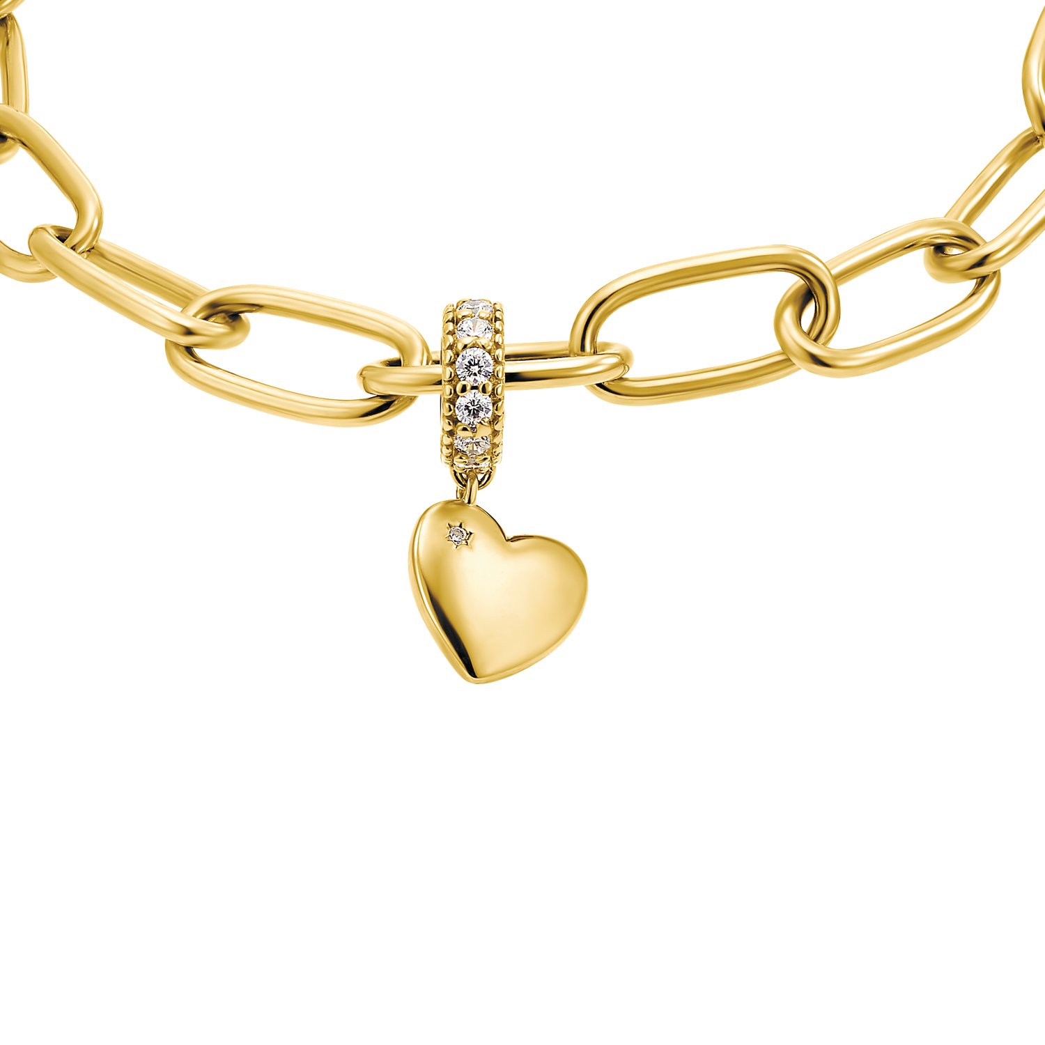 Armband für Damen, Sterling Silber 925 vergoldet | Herz