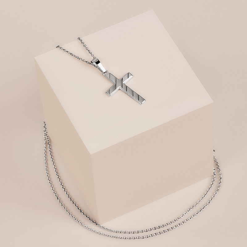Halskette silber Kreuz by Amor