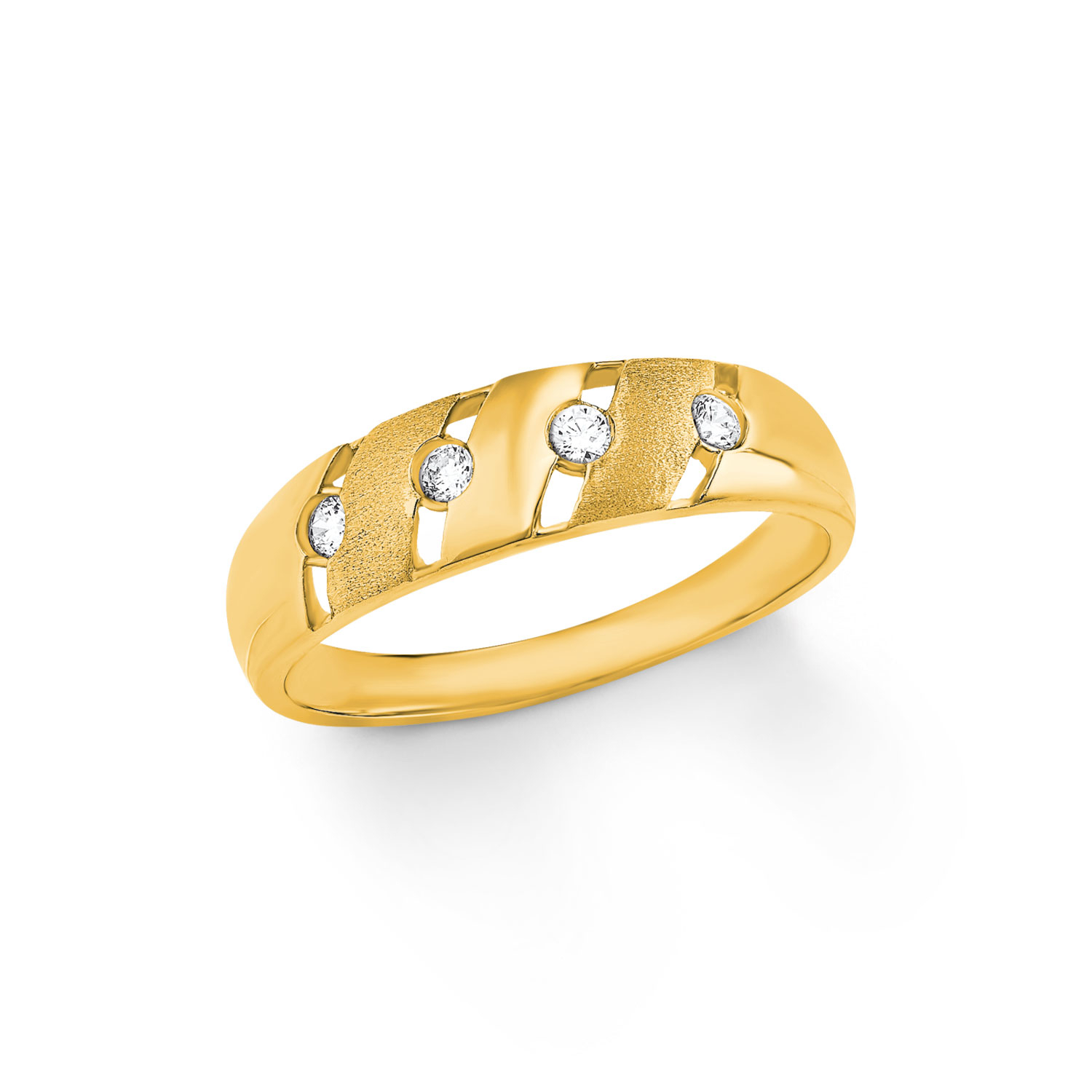 NEU Damen Ring 333 echt Gold Weißgold klassisch 8 Karat 1 Zirkoniastein Gr 50-60