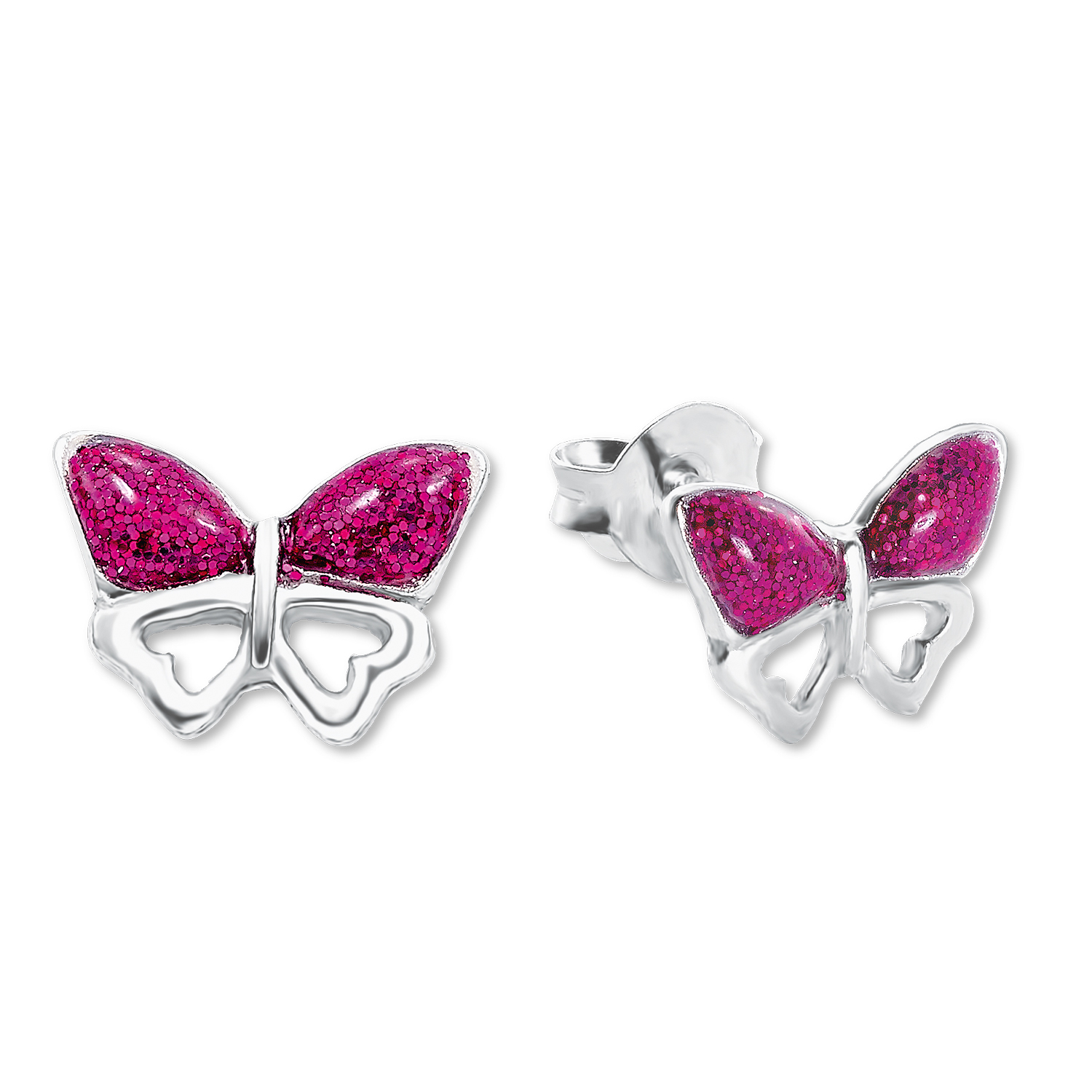 Pink Schmetterling Libelle Ohrstecker Echt 925 Silber Mädchen Ohrringe 8x6mm 