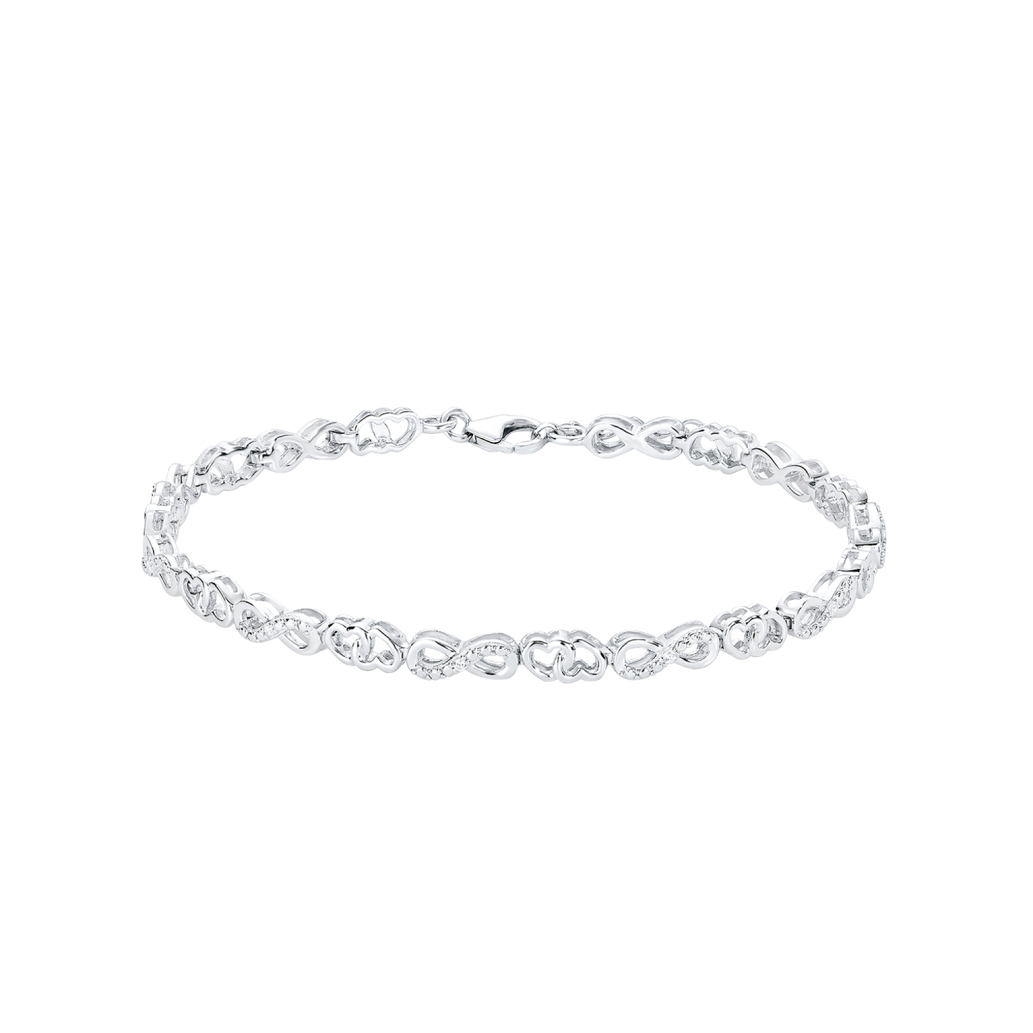 Damen Armband 925 Silber oval-Design mit Zirkonia-Steine Venezianer-Armkette 