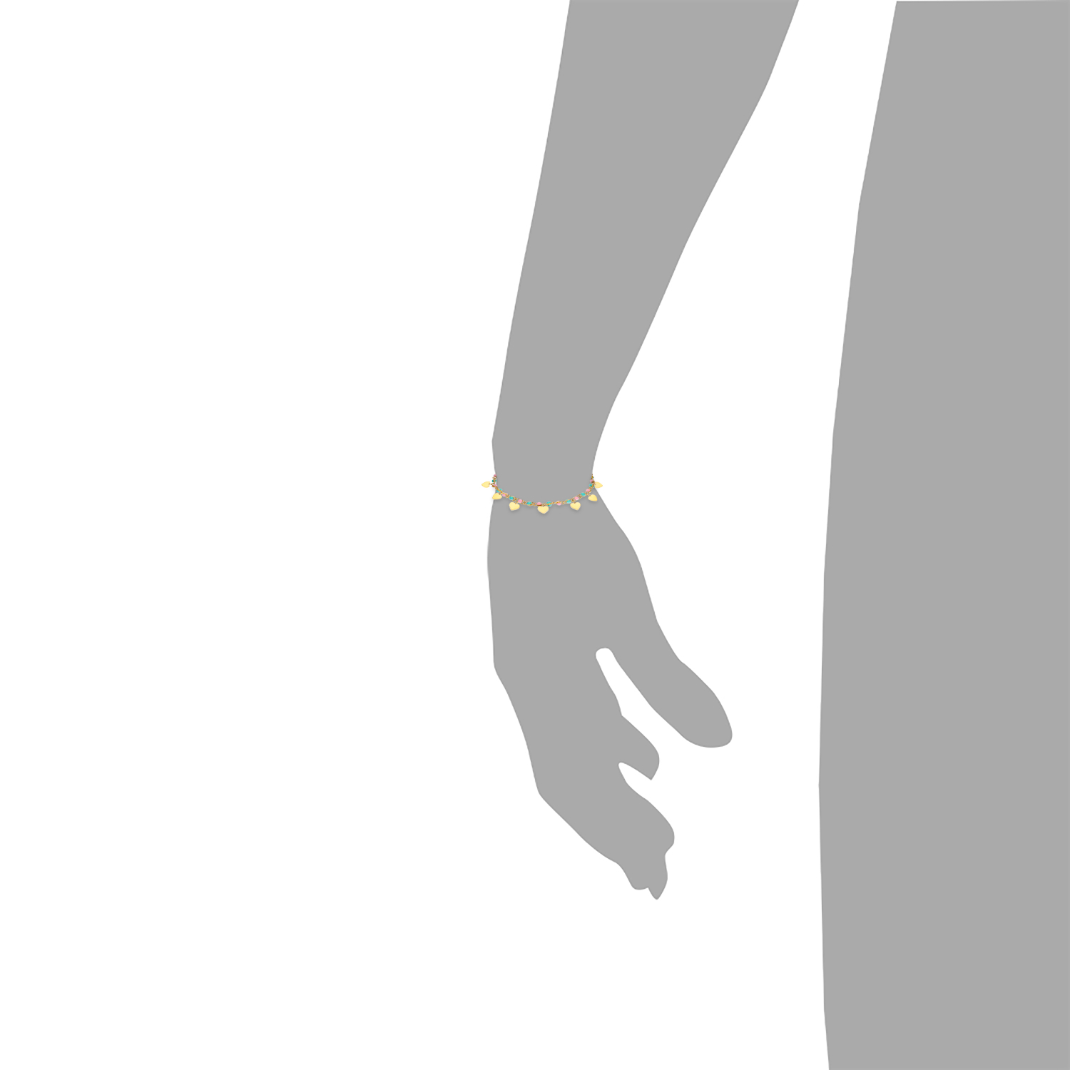 Armband für Mädchen, Edelstahl IP Gold | Herz